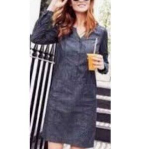 Boden princess seamed denim sheath dress with long sleeves size US 10R or UK 14R